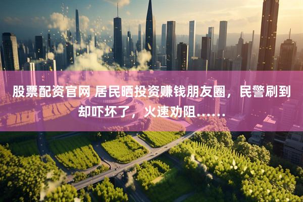 股票配资官网 居民晒投资赚钱朋友圈，民警刷到却吓坏了，火速劝阻……
