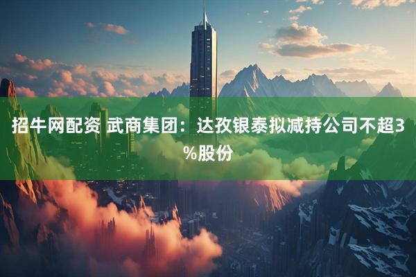 招牛网配资 武商集团：达孜银泰拟减持公司不超3%股份